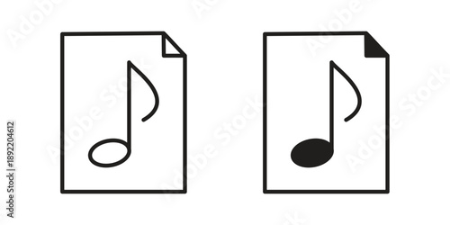 Music File icon vector isolated on white background. Simple icon set.