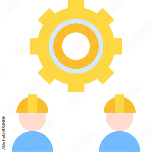 Workers Team and Labor Market Management Vector Icon