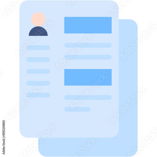 Curriculum Vitae Paper Document and Job Application Vector Icon