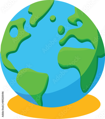 Illustrated globe with puzzle pieces representing continents