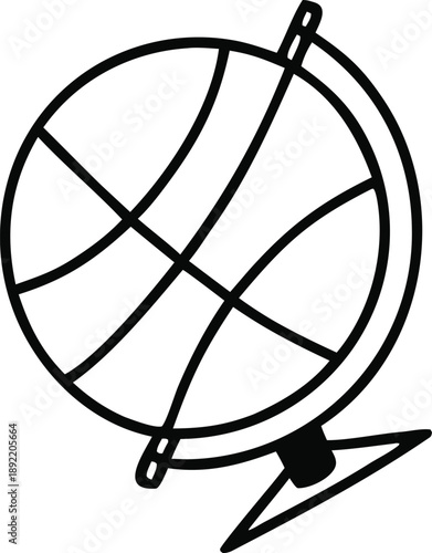 Illustrated globe on a stand