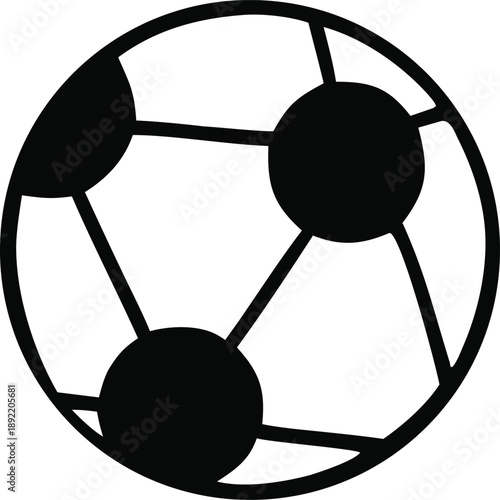 Black and white soccer ball icon
