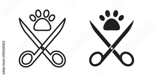 Pet grooming icon vector isolated on white background. Simple icon set.