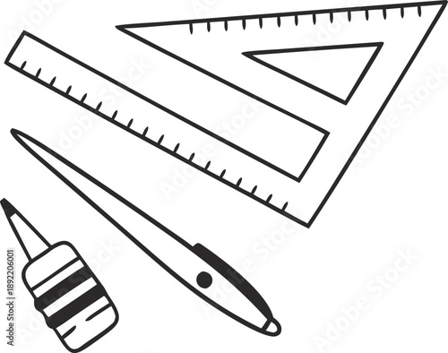 Essential drawing and measuring tools