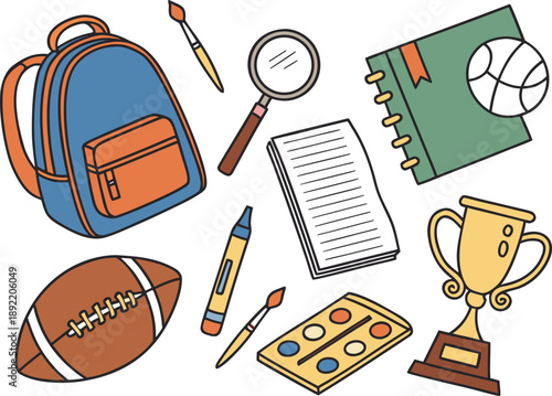 School supplies and sports equipment