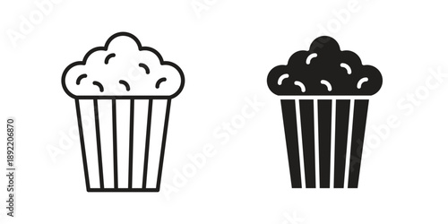 Popcorn icon vector isolated on white background. Simple icon set.