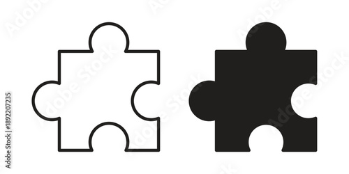 Puzzle icon vector isolated on white background. Simple icon set.