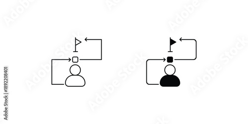 Journey  set icon with white background vector stock illustration