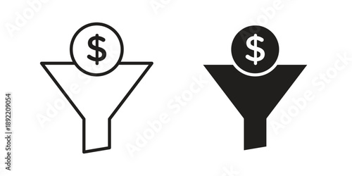 Sales funnel icon vector isolated on white background. Simple icon set.