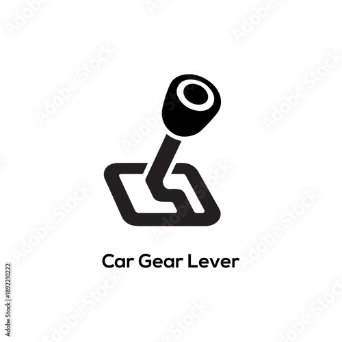 A minimalist vector icon of a car gear lever gear stick symbol for manual transmission automotive interior control systems.
