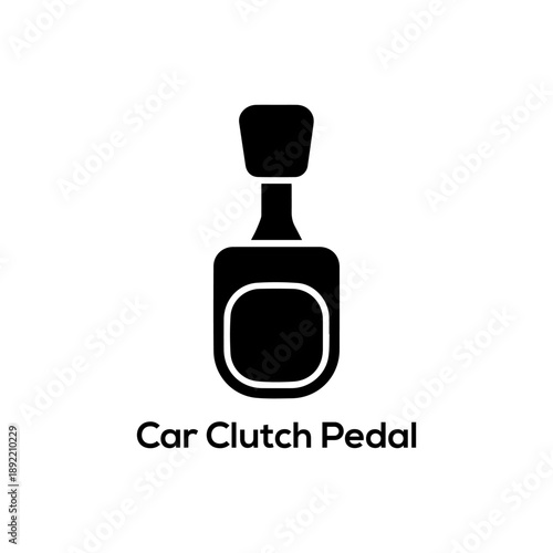 Car clutch pedal vector icon for manual transmission driving control automotive maintenance vehicle part transportation stop system isolated graphic
