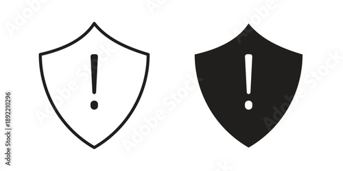 Shield exclamation icon vector isolated on white background. Simple icon set.
