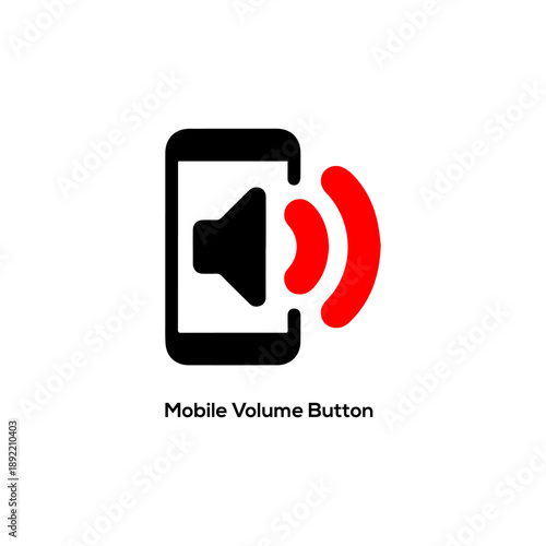 Mobile volume button icon vector for smartphone audio control sound management interface technology and mobile application user settings isolated
