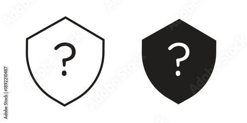 Shield interrogation icon vector isolated on white background. Simple icon set.