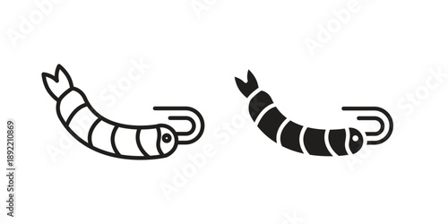 Shrimp icon vector isolated on white background. Simple icon set.