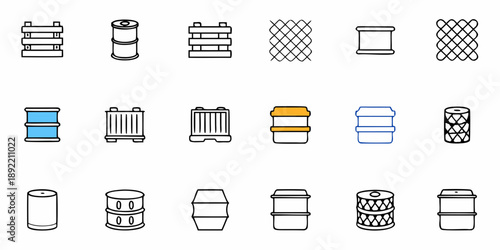 Industrial Pipe and Fittings Icons Set - Various Shapes and Designs