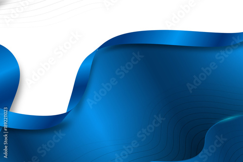 滑らかな曲線レイヤーが奥行きを生み出すブルーグラデーションの抽象背景デザインイラスト素材