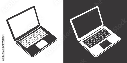 Laptop icon with two color variations