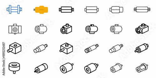 Industrial Hydraulic Pneumatic Valve Symbols and Components Diagram
