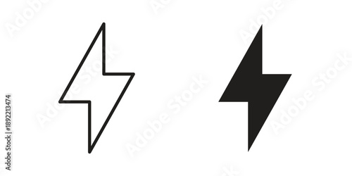 Thunder bolt icon vector isolated on white background. Simple icon set.