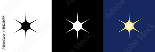 尖ったキラキラ・輝くスパークルアイコンセット（ベクター）