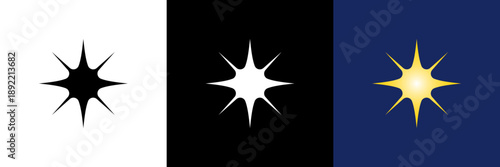 尖ったキラキラ・輝くスパークルアイコンセット（ベクター）