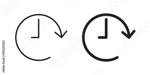Time forward icon vector isolated on white background. Simple icon set.