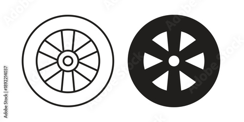 Tire icon vector isolated on white background. Simple icon set.