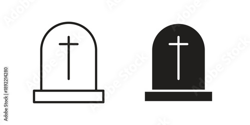 Tombstone icon vector isolated on white background. Simple icon set.