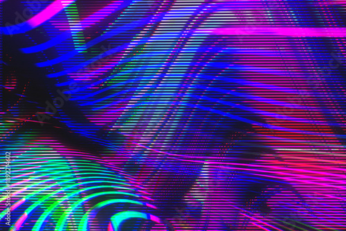 Abstract blue, pink, purple neon lines. Futuristic 2000s, Y2K style with glitch effect, iridescent glow. Digital art, creative banner, summer visuals, modern 90s, 2000s, y2k creative banner.