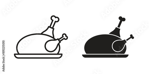 Turkey icon vector isolated on white background. Simple icon set.