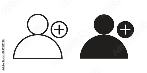 User add icon vector isolated on white background. Simple icon set.