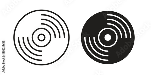 Vinyl icon vector isolated on white background. Simple icon set.