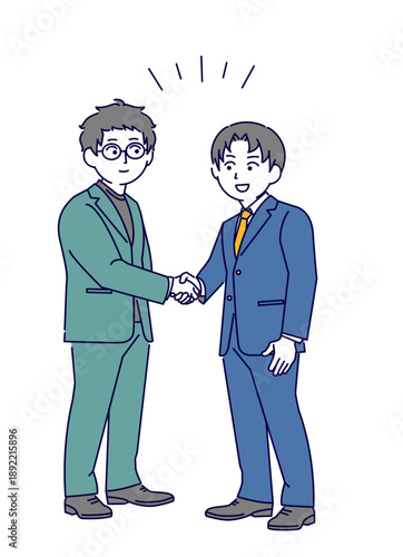 握手をするビジネスマンのイラスト素材