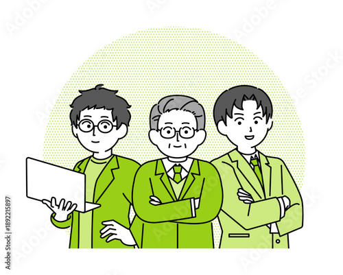 3人の様々なビジネスマンのイラスト素材