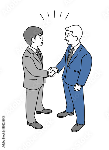 握手をするビジネスマンのイラスト素材
