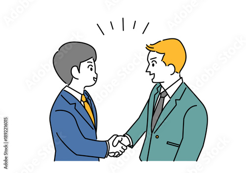 握手をするビジネスマンのイラスト素材