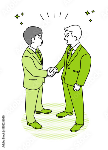 握手をするビジネスマンのイラスト素材