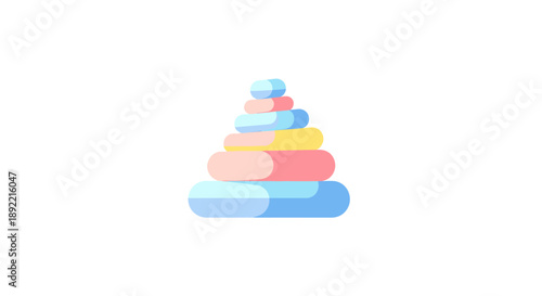 Colorful stacking rings toy for babies and toddlers.