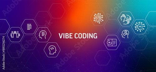 vibe coding concept representing artificial intelligence and human developer collaboration software engineering web development