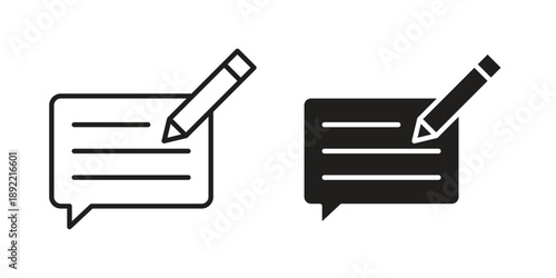 Writing feedback icon vector isolated on white background. Simple icon set.