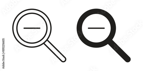 Zoom out icon vector isolated on white background. Simple icon set.