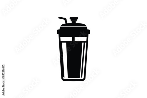 Shaker bottle icon isolated on white background. protein drink plastic container