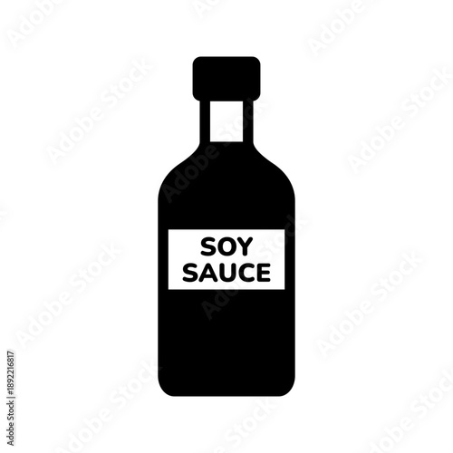 Asian soy sauce bottle condiment solid glyph icon vector
