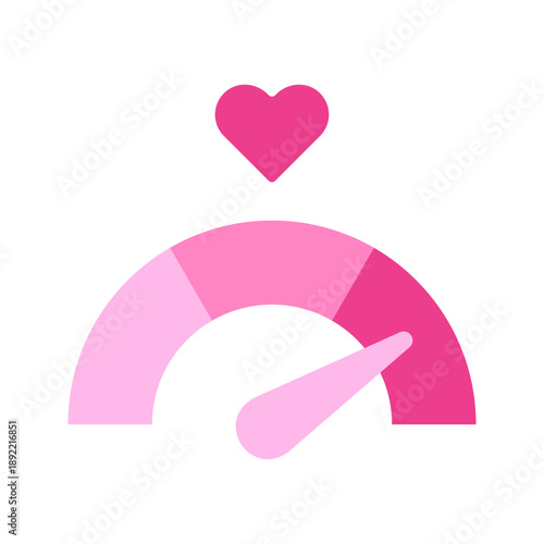 Valentine love meter indicator romantic flat color icon
