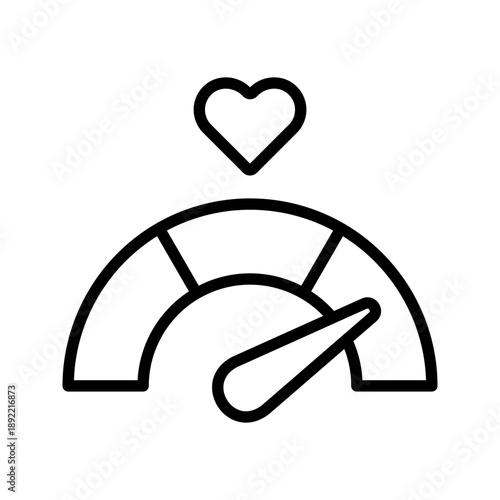 Valentine love meter indicator romantic line art icon
