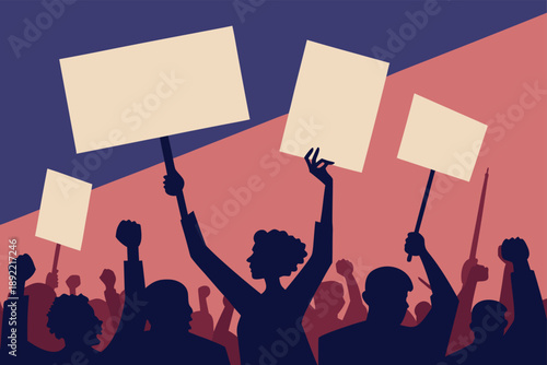 Civic Protest Signs Silhouette