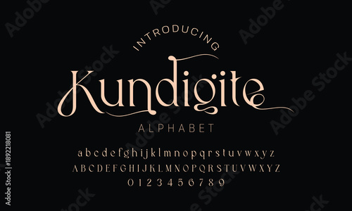 Elegant ligature alphabet letters font logo. Typography luxury classic lettering serif fonts decorative wedding vintage retro logos, design for fashion,beauty shop and brand . vector illustration