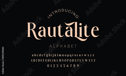 Elegant ligature alphabet letters font logo. Typography luxury classic lettering serif fonts decorative wedding vintage retro logos, design for fashion,beauty shop and brand . vector illustration