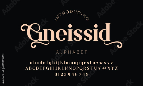 Elegant ligature alphabet letters font logo. Typography luxury classic lettering serif fonts decorative wedding vintage retro logos, design for fashion,beauty shop and brand . vector illustration